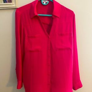 Pink Express half button collard dress shirt